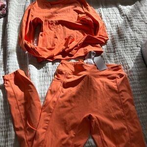 Orange long sleeve and leggings set